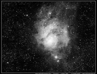 Lagoon nebula (M8) - Luminance only - 2017/07/20