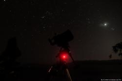 Telescope with night sky