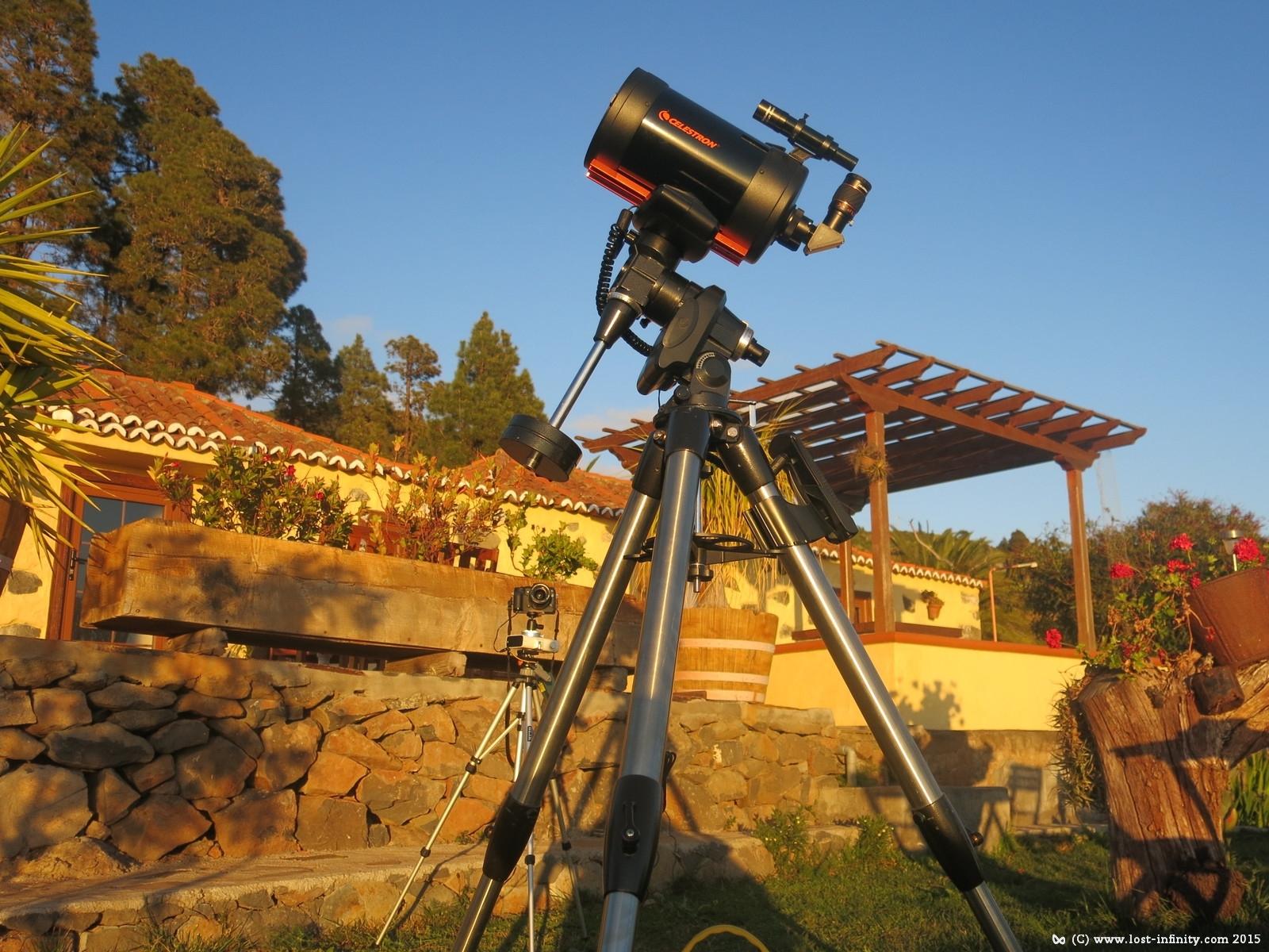 Doing some telescope tests right before sunset