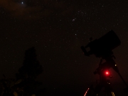 Telescope with night sky