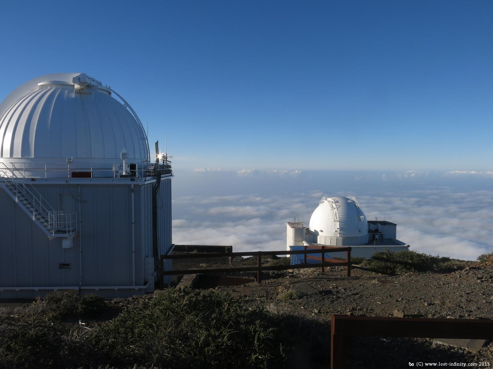 Jacobus Kapteyn Telescope (JKT) and Isaac Newton Telescope (INT) at Roque de Los Muchachos, La Palma, Spain