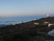 Part of Roque de Los Muchachos Observatory after sunset