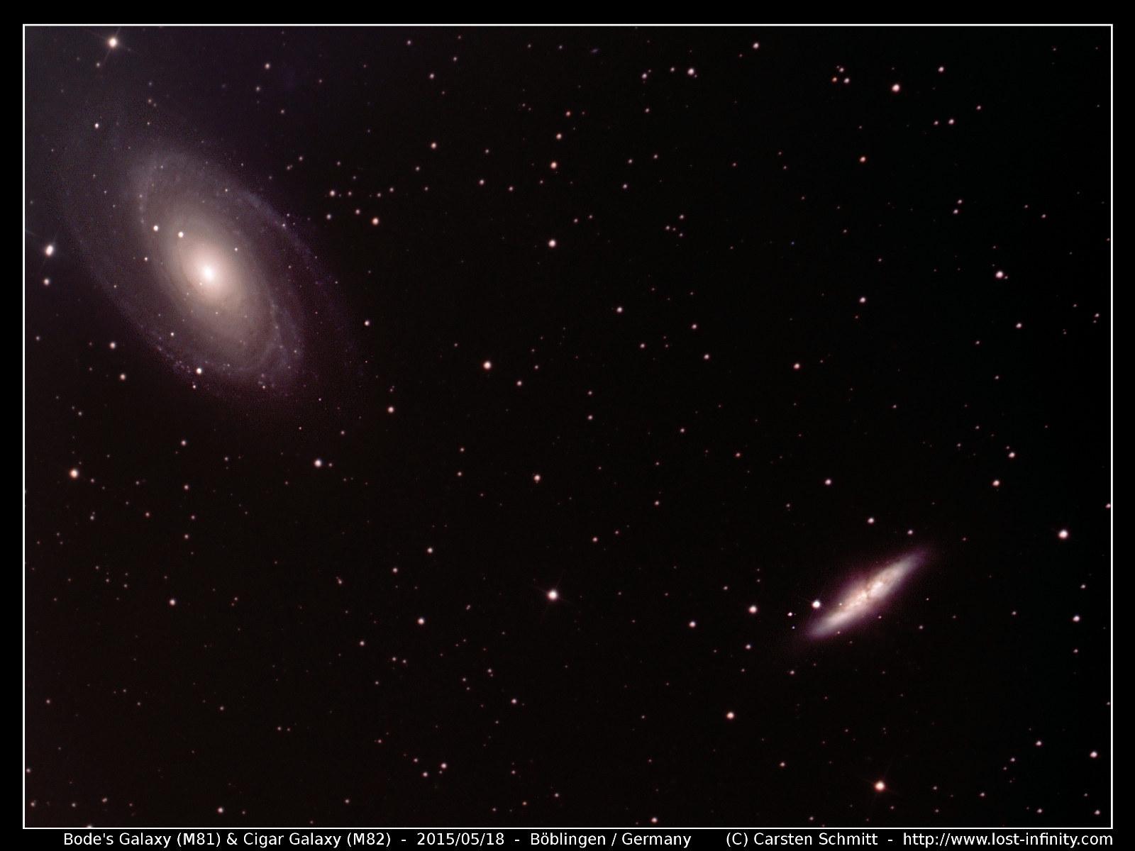Bode's galaxy (M81) and Cigar galaxy (M82) - 2015/05/18