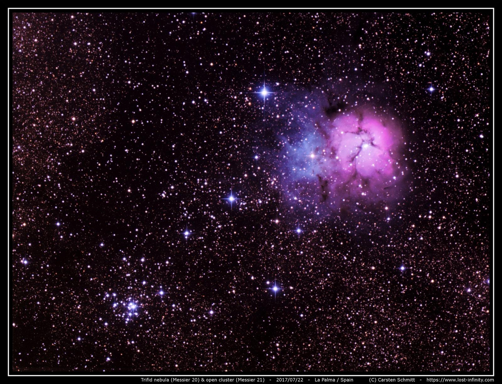 Trified nebula (M20) & open cluster M21 - 2017/07/22