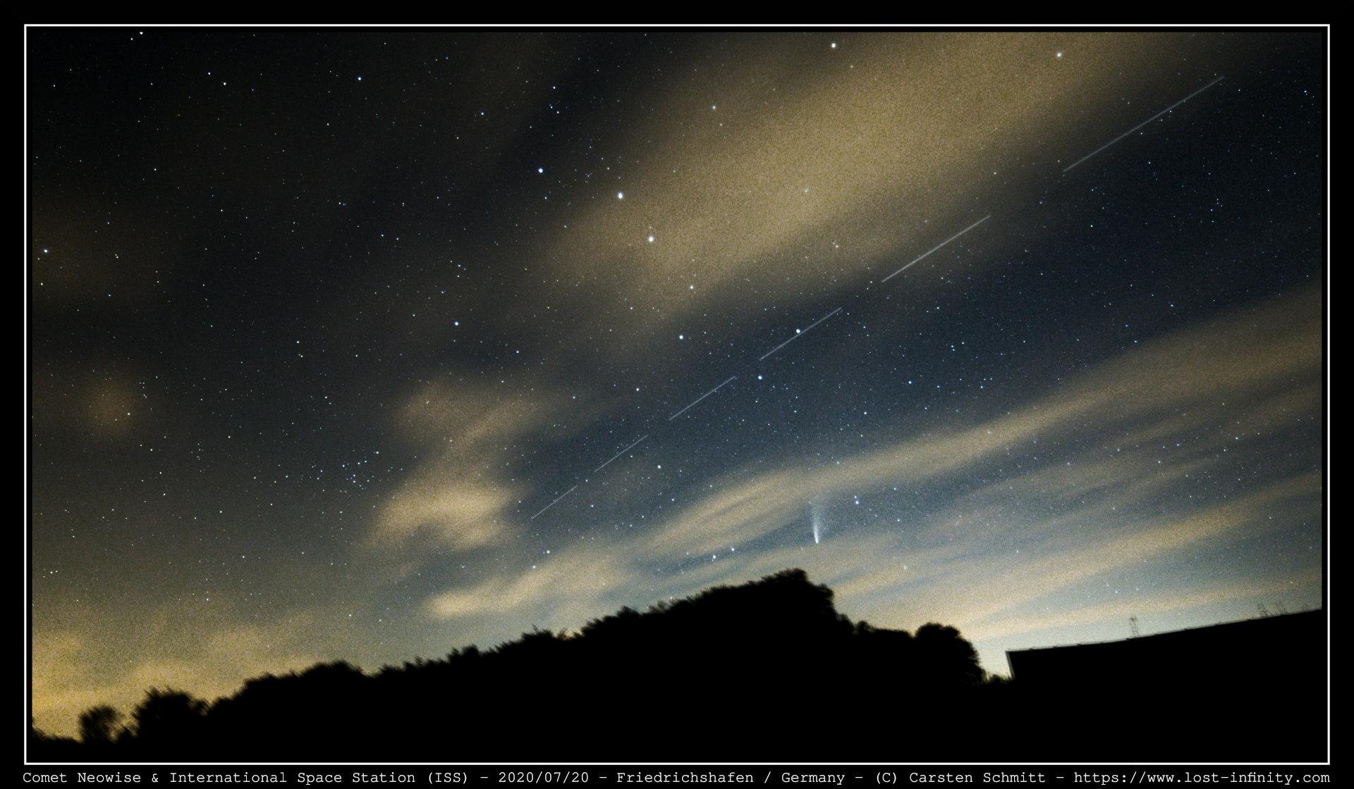 Comet Neowise & Inernational Space Station (ISS) in front of Big Dipper - 2020/07/20