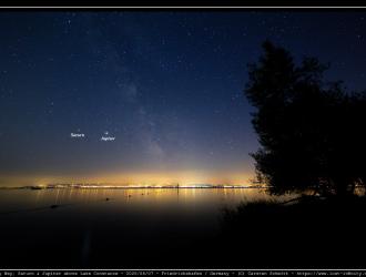 Milkyway, Saturn and Jupiter above Lake Constance - 2020/08/07